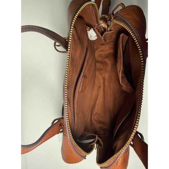 Fossil Women's Carlie Leather Satchel Purse Handbag, Brown (Model: ZB1772200) - Picture 2 of 6